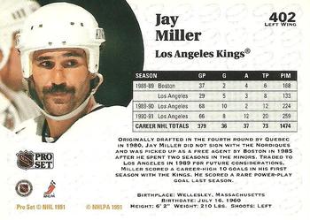 1991-92 Pro Set #402 Jay Miller Back