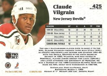 1991-92 Pro Set #425 Claude Vilgrain Back