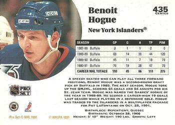 1991-92 Pro Set #435 Benoit Hogue Back