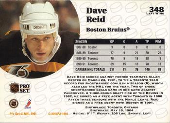 1991-92 Pro Set #348 Dave Reid Back