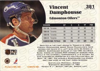 1991-92 Pro Set #381 Vincent Damphousse Back