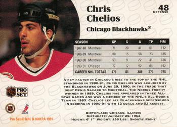 1991-92 Pro Set #48 Chris Chelios Back