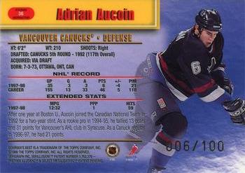 1998-99 Bowman's Best - Atomic Refractors #36 Adrian Aucoin Back