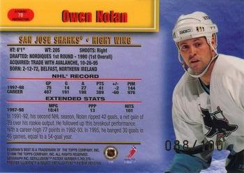 1998-99 Bowman's Best - Atomic Refractors #70 Owen Nolan Back