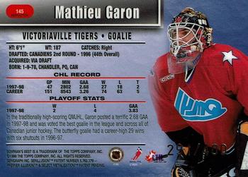 1998-99 Bowman's Best - Refractors #145 Mathieu Garon Back