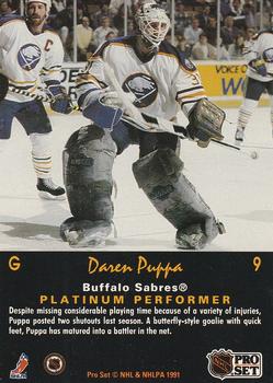 1991-92 Pro Set Platinum #9 Daren Puppa Back