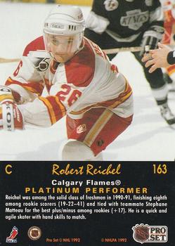 1991-92 Pro Set Platinum #163 Robert Reichel Back