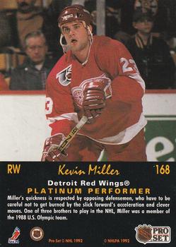1991-92 Pro Set Platinum #168 Kevin Miller Back