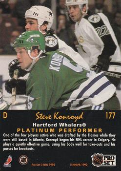 1991-92 Pro Set Platinum #177 Steve Konroyd Back