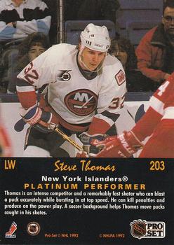 1991-92 Pro Set Platinum #203 Steve Thomas Back