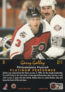 1991-92 Pro Set Platinum #211 Garry Galley Back