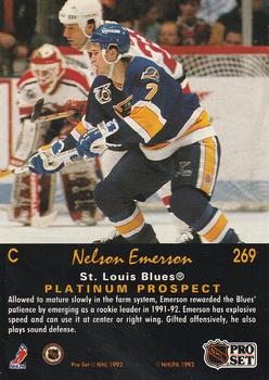 1991-92 Pro Set Platinum #269 Nelson Emerson Back