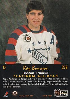1991-92 Pro Set Platinum #278 Ray Bourque Back