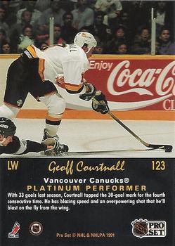 1991-92 Pro Set Platinum #123 Geoff Courtnall Back