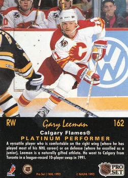 1991-92 Pro Set Platinum #162 Gary Leeman Back