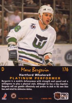 1991-92 Pro Set Platinum #176 Marc Bergevin Back