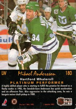 1991-92 Pro Set Platinum #180 Mikael Andersson Back