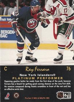 1991-92 Pro Set Platinum #76 Ray Ferraro Back