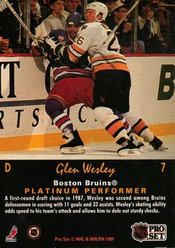 1991-92 Pro Set Platinum #7 Glen Wesley Back