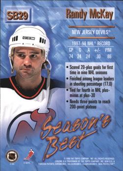 1998-99 O-Pee-Chee Chrome - Season's Best #SB29 Randy McKay Back