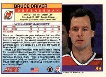 1991-92 Score American #89 Bruce Driver Back