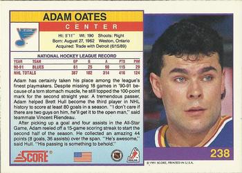 1991-92 Score American #238 Adam Oates Back