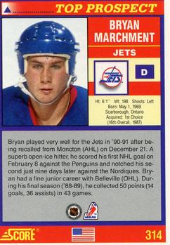 1991-92 Score American #314 Bryan Marchment Back