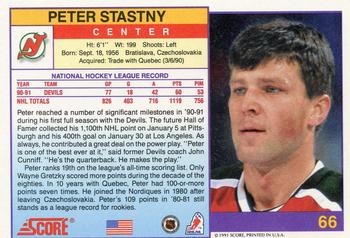 1991-92 Score American #66 Peter Stastny Back