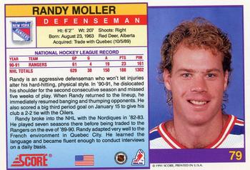 1991-92 Score American #79 Randy Moller Back