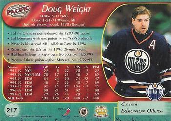 1998-99 Pacific - Ice Blue #217 Doug Weight Back