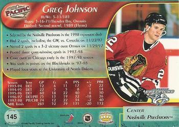 1998-99 Pacific - Red #145 Greg Johnson Back