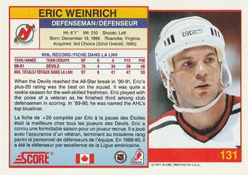 1991-92 Score Canadian Bilingual #131 Eric Weinrich Back