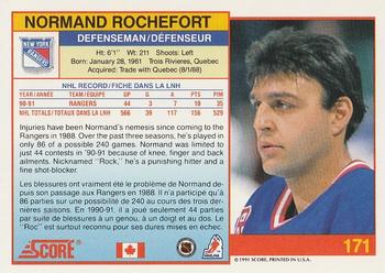 1991-92 Score Canadian Bilingual #171 Normand Rochefort Back