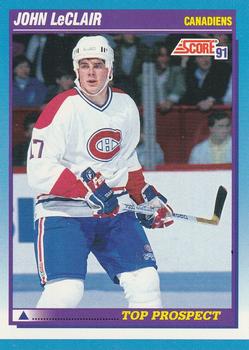1991-92 Score Canadian Bilingual #343 John LeClair Front