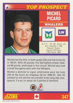 1991-92 Score Canadian Bilingual #347 Michel Picard Back