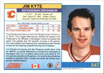 1991-92 Score Canadian Bilingual #547 Jim Kyte Back
