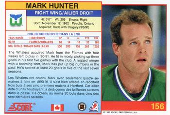 1991-92 Score Canadian Bilingual #156 Mark Hunter Back