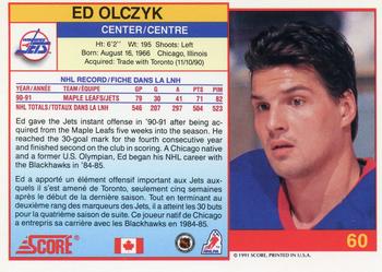 1991-92 Score Canadian Bilingual #60 Ed Olczyk Back