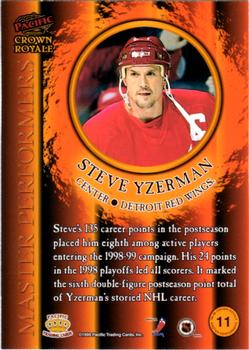 1998-99 Pacific Crown Royale - Master Performers #11 Steve Yzerman Back