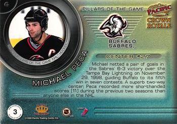 1998-99 Pacific Crown Royale - Pillars of the Game #3 Michael Peca Back