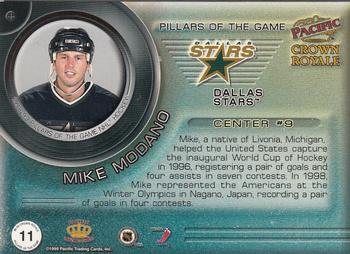 1998-99 Pacific Crown Royale - Pillars of the Game #11 Mike Modano Back