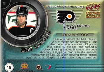 1998-99 Pacific Crown Royale - Pillars of the Game #18 Eric Lindros Back