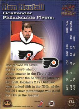 1998-99 Pacific Paramount - Copper #174 Ron Hextall Back