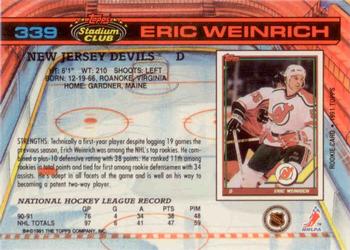 1991-92 Stadium Club #339b Eric Weinrich Back