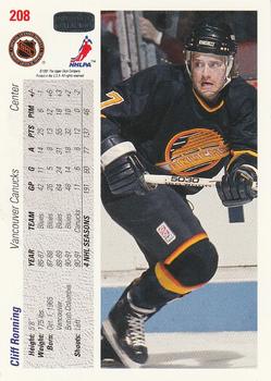 1991-92 Upper Deck #208 Cliff Ronning Back