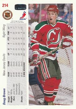 1991-92 Upper Deck #214 Doug Brown Back