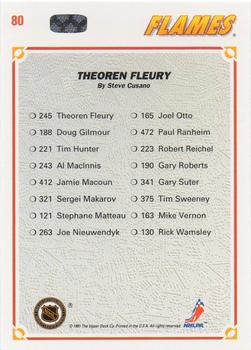 1991-92 Upper Deck #80 Theoren Fleury Back