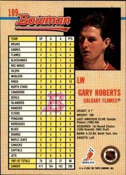 1992-93 Bowman #109 Gary Roberts Back