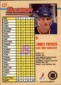 1992-93 Bowman #127 James Patrick Back