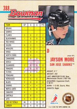 1992-93 Bowman #388 Jayson More Back